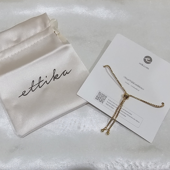 Ettika Adjustable 18k Gold Plated  Crystal Bracelet - Picture 2 of 5